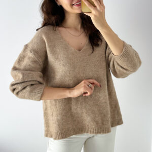 Sweter wełna L wada