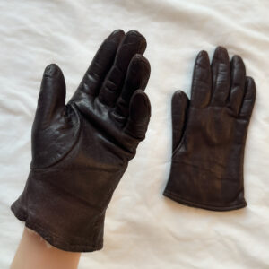 Skórzane rękawiczki z misiem w środku